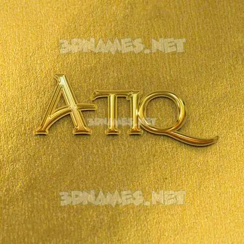 atiq in All Gold style - 3D name wallpaper