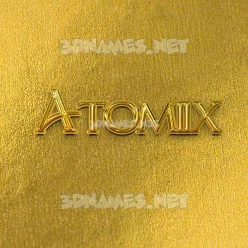 atomiix in All Gold style - 3D name wallpaper