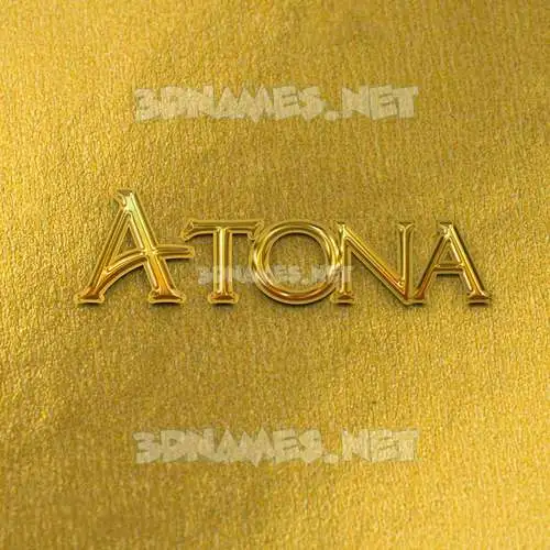 atona in All Gold style - 3D name wallpaper