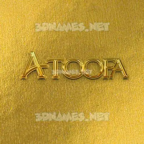 atoofa in All Gold style - 3D name wallpaper