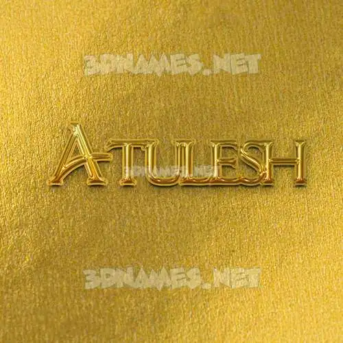 atulesh in All Gold style - 3D name wallpaper
