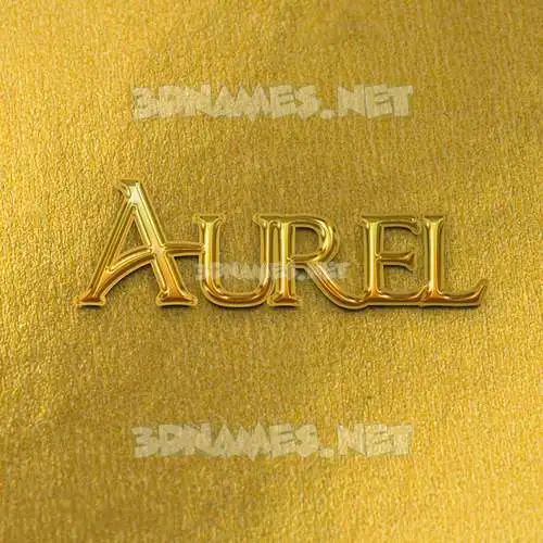 aurel in All Gold style - 3D name wallpaper