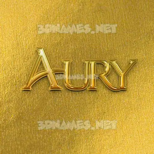 aury in All Gold style - 3D name wallpaper