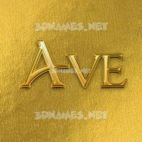 ave in All Gold style - 3D name wallpaper