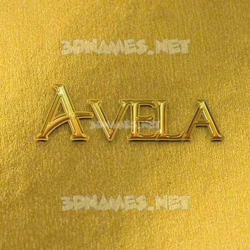 avela in All Gold style - 3D name wallpaper