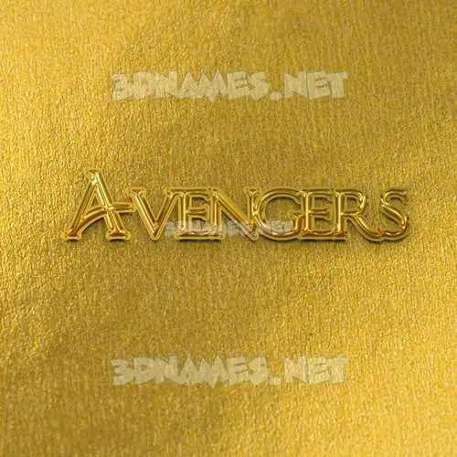 avengers in All Gold style - 3D name wallpaper
