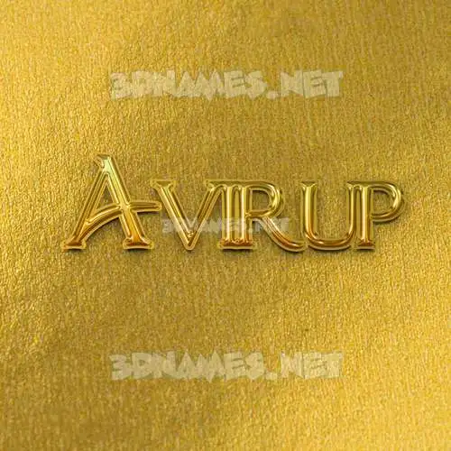 avirup in All Gold style - 3D name wallpaper