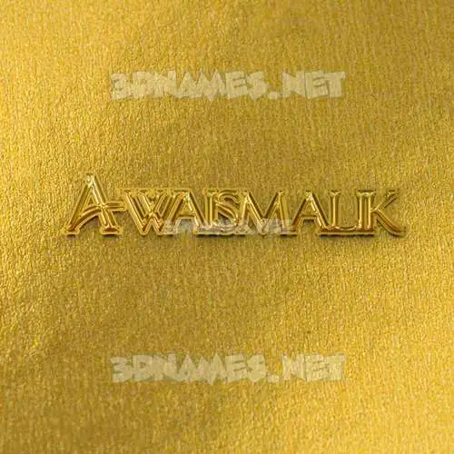 awaismalik in All Gold style - 3D name wallpaper
