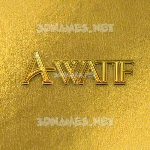 awatif in All Gold style - 3D name wallpaper