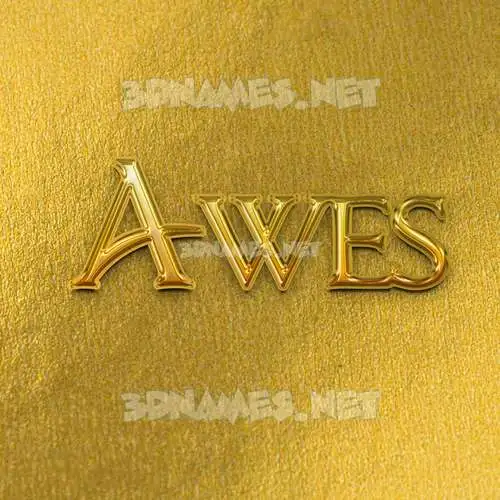 awes in All Gold style - 3D name wallpaper