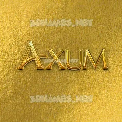 axum in All Gold style - 3D name wallpaper
