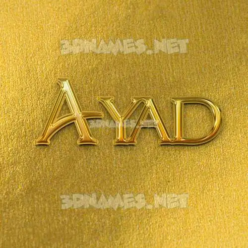 ayad in All Gold style - 3D name wallpaper