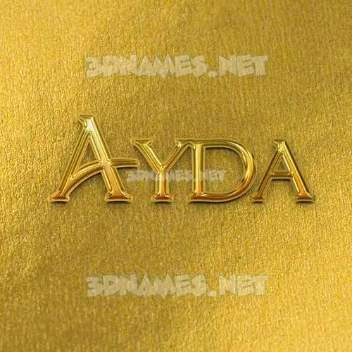ayda in All Gold style - 3D name wallpaper