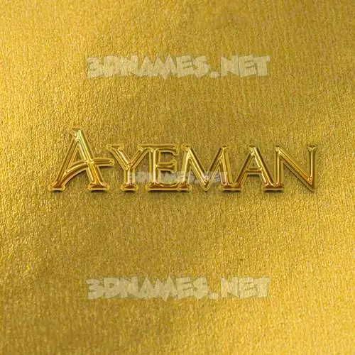 ayeman in All Gold style - 3D name wallpaper