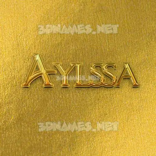 aylssa in All Gold style - 3D name wallpaper