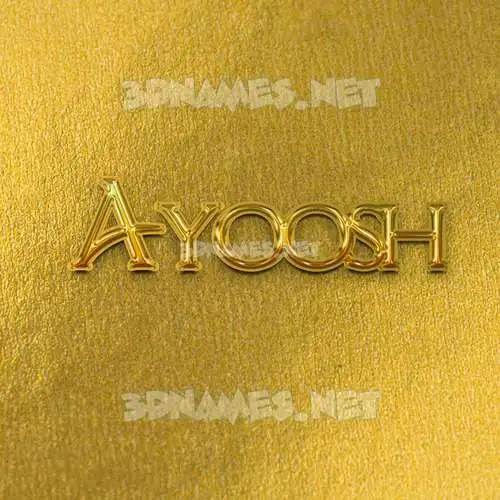 ayoosh in All Gold style - 3D name wallpaper