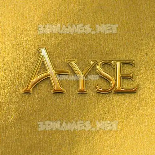 ayse in All Gold style - 3D name wallpaper