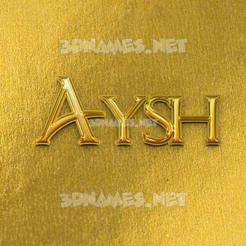 aysh in All Gold style - 3D name wallpaper