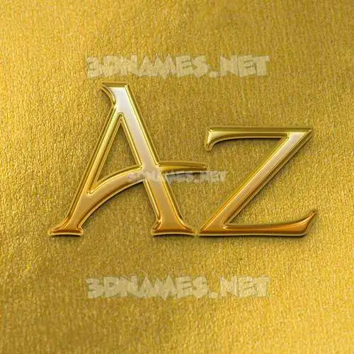 az in All Gold style - 3D name wallpaper