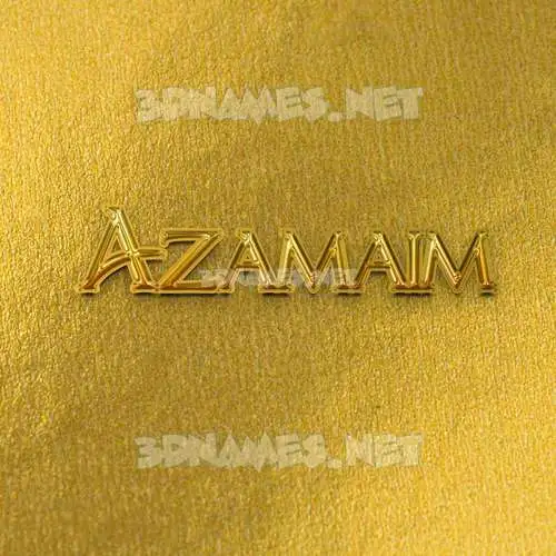 azamaim in All Gold style - 3D name wallpaper