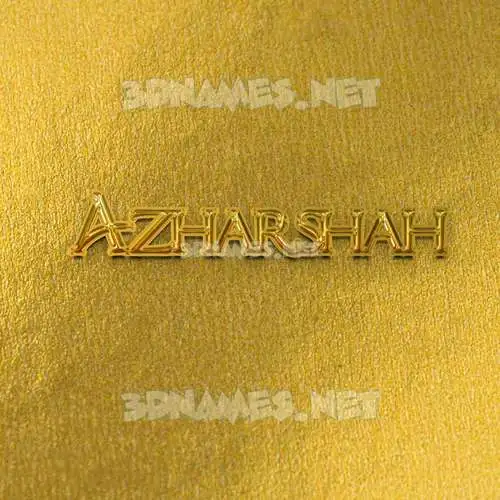 azharshah in All Gold style - 3D name wallpaper
