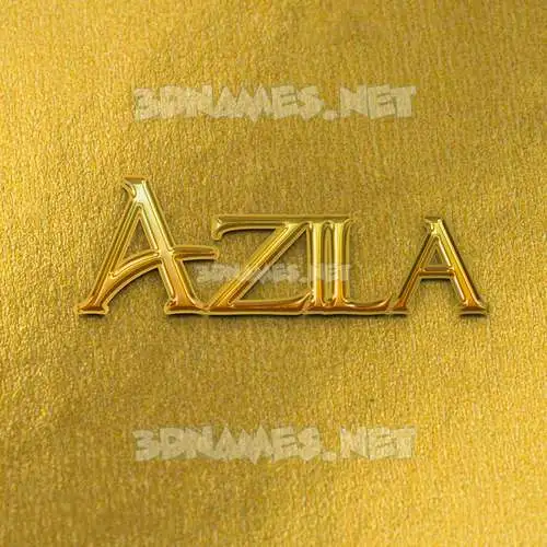 azila in All Gold style - 3D name wallpaper