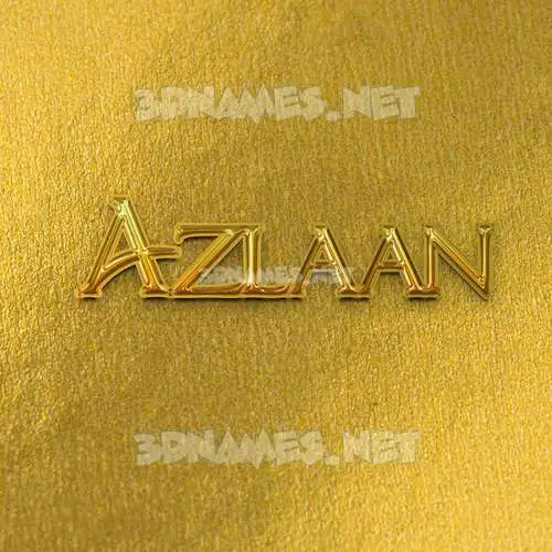 azlaan in All Gold style - 3D name wallpaper