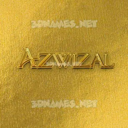 azwizal in All Gold style - 3D name wallpaper