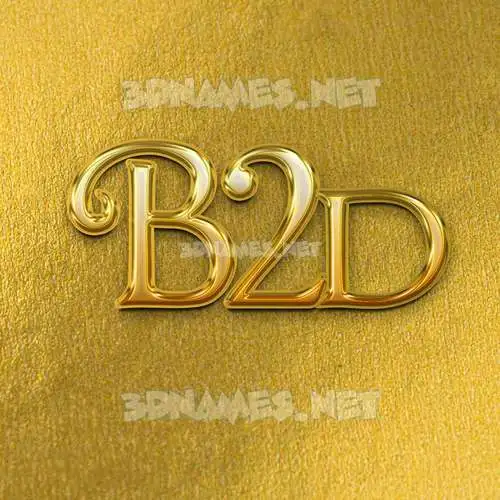 b2d in All Gold style - 3D name wallpaper b2d in All Gold style - 3D name wallpaper