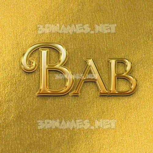 bab in All Gold style - 3D name wallpaper bab in All Gold style - 3D name wallpaper