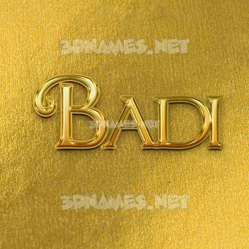 badi in All Gold style - 3D name wallpaper badi in All Gold style - 3D name wallpaper