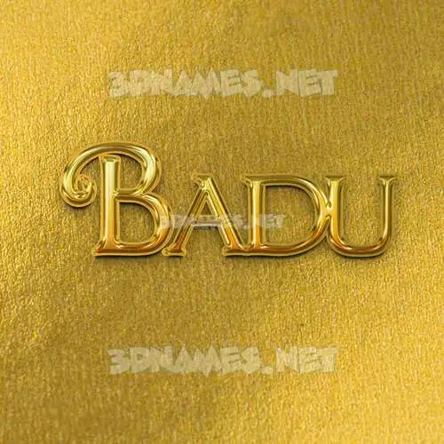 badu in All Gold style - 3D name wallpaper