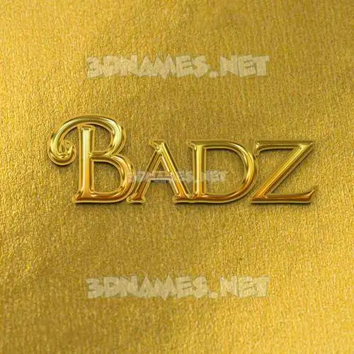 badz in All Gold style - 3D name wallpaper badz in All Gold style - 3D name wallpaper