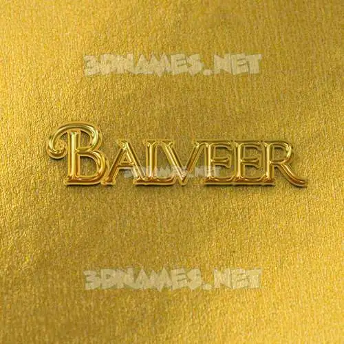 balveer in All Gold style - 3D name wallpaper