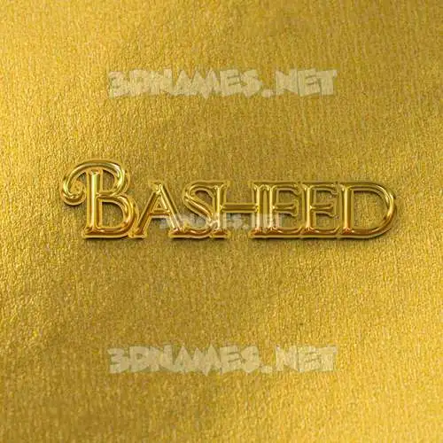 basheed in All Gold style - 3D name wallpaper
