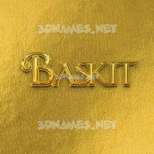 baskit in All Gold style - 3D name wallpaper baskit in All Gold style - 3D name wallpaper