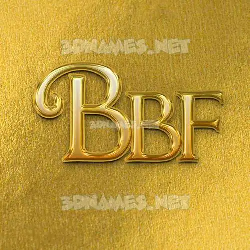 bbf in All Gold style - 3D name wallpaper bbf in All Gold style - 3D name wallpaper