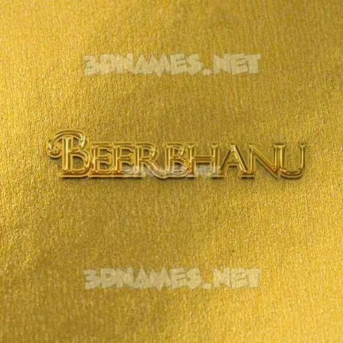 beerbhanu in All Gold style - 3D name wallpaper