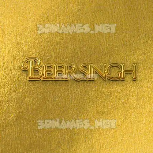 beersingh in All Gold style - 3D name wallpaper