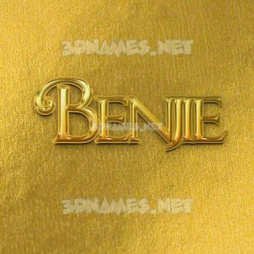 benjie in All Gold style - 3D name wallpaper