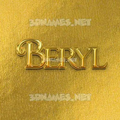 beryl in All Gold style - 3D name wallpaper