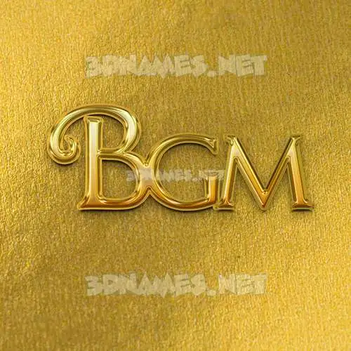 bgm in All Gold style - 3D name wallpaper