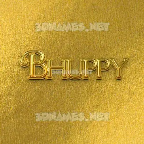 bhuppy in All Gold style - 3D name wallpaper