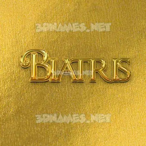 biatris in All Gold style - 3D name wallpaper