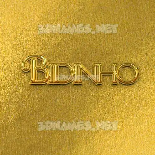 bidinho in All Gold style - 3D name wallpaper