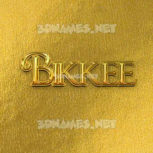 bikkee in All Gold style - 3D name wallpaper bikkee in All Gold style - 3D name wallpaper