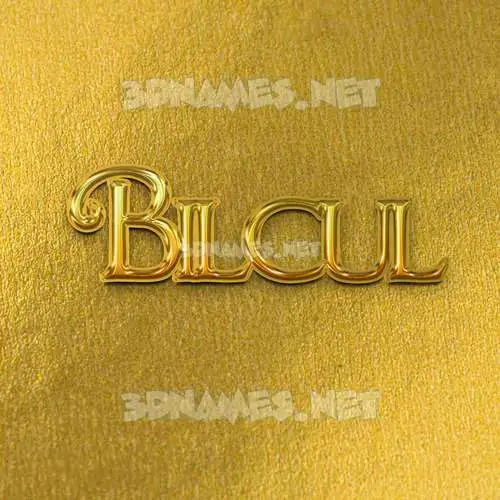 bilcul in All Gold style - 3D name wallpaper