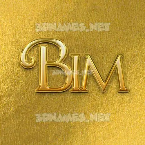 bim in All Gold style - 3D name wallpaper bim in All Gold style - 3D name wallpaper