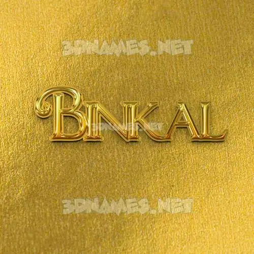 binkal in All Gold style - 3D name wallpaper