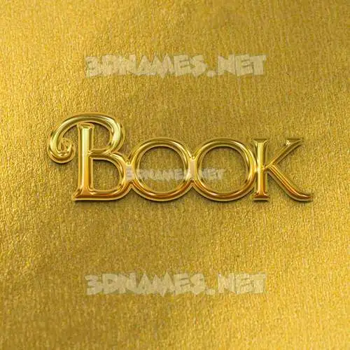 book in All Gold style - 3D name wallpaper